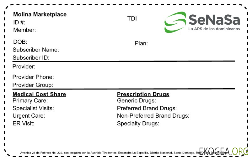 Carte d'assurance maladie de la République Dominicaine